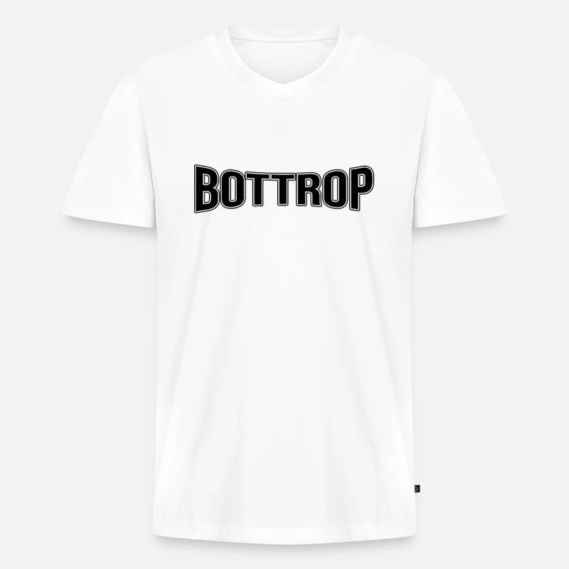 Bottrop - Männer Premium Bio T-Shirt mit V-Ausschnitt - Weiß
