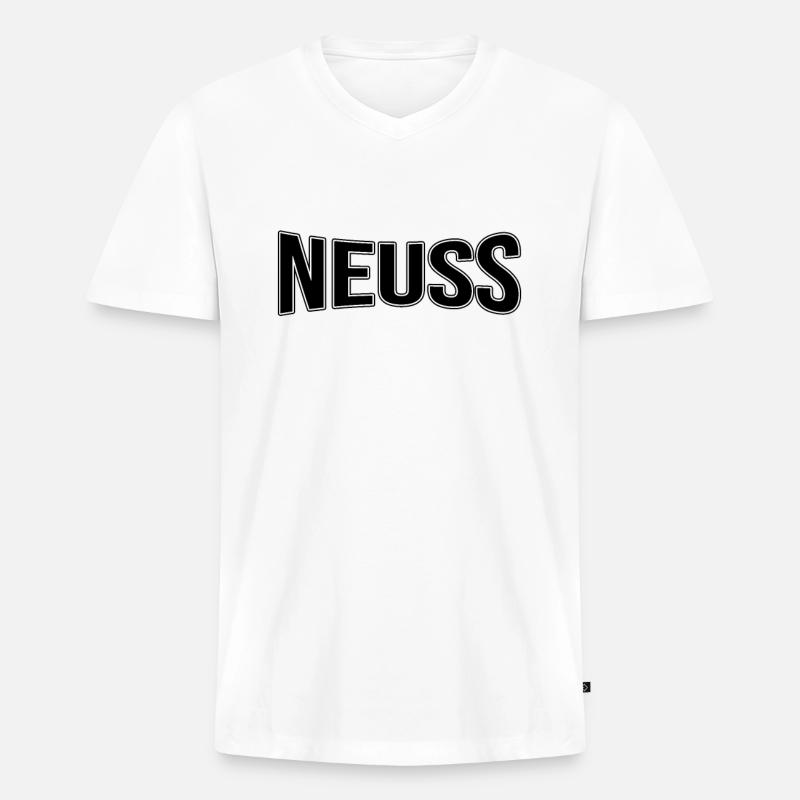 Neuss - Männer Premium Bio T-Shirt mit V-Ausschnitt - Weiß