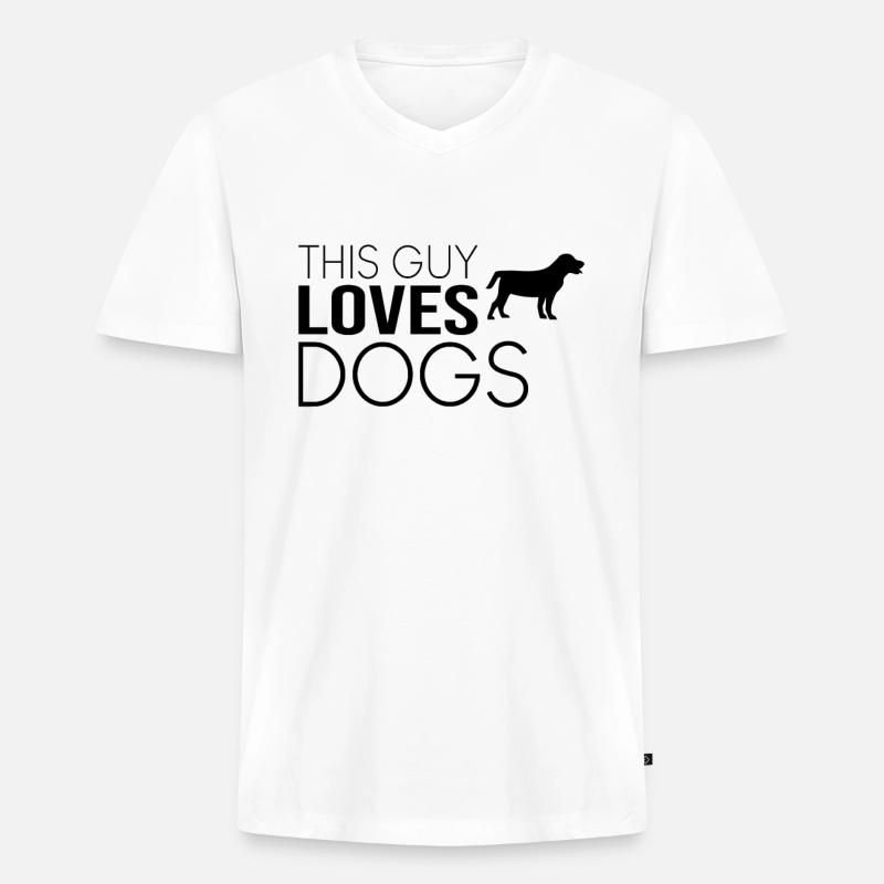 Typ Hund Spruch - Männer Premium Bio T-Shirt mit V-Ausschnitt - Weiß