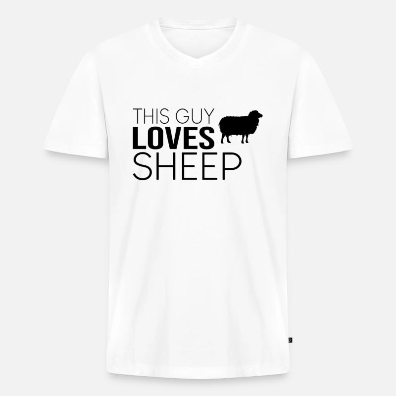Typ Schaf Spruch - Männer Premium Bio T-Shirt mit V-Ausschnitt - Weiß