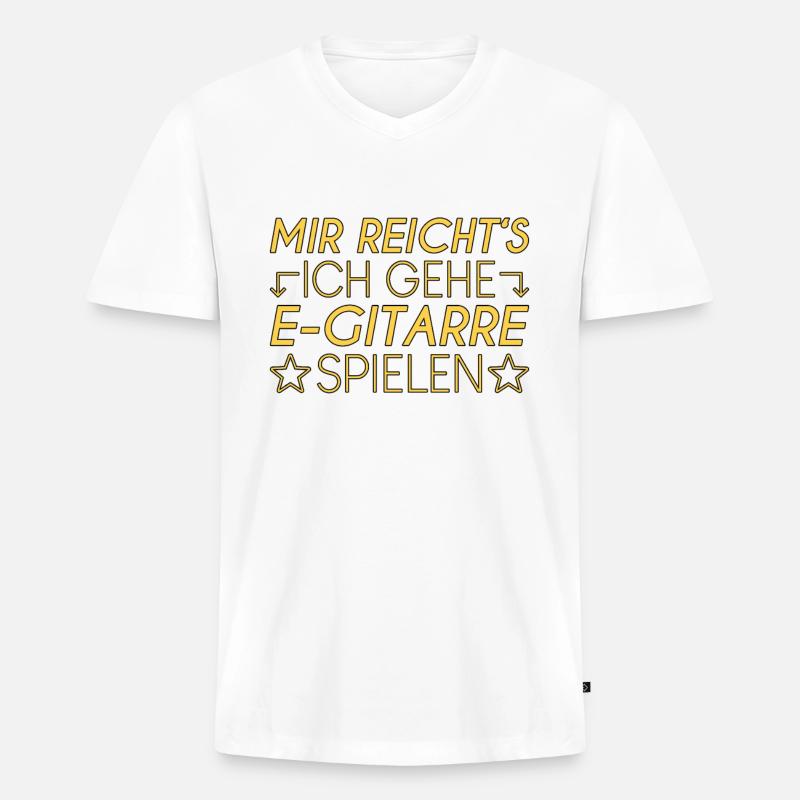 E Gitarre Spruch - Männer Premium Bio T-Shirt mit V-Ausschnitt - Weiß