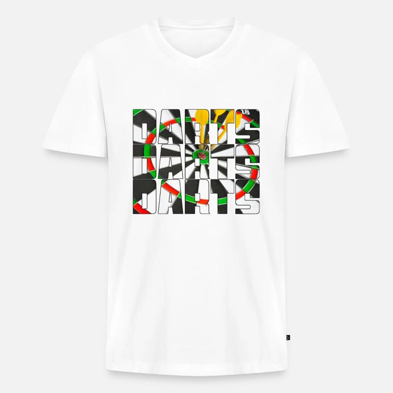 Dart - Männer Premium Bio T-Shirt mit V-Ausschnitt - Weiß