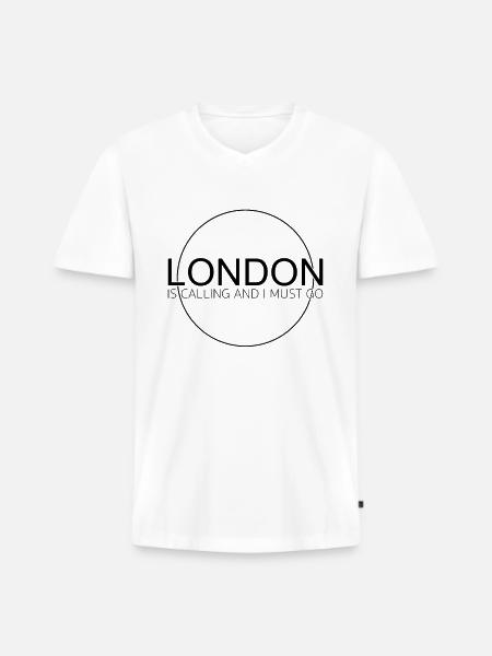 London Spruch - Männer Premium Bio T-Shirt mit V-Ausschnitt - Weiß