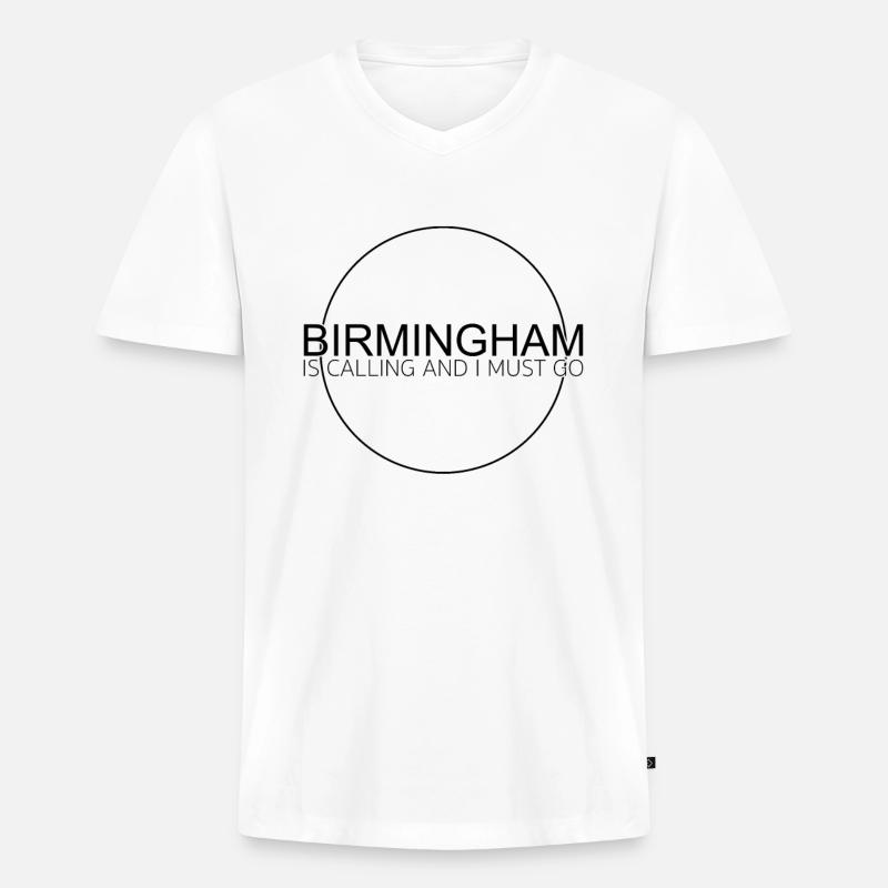 Birmingham Spruch - Männer Premium Bio T-Shirt mit V-Ausschnitt - Weiß