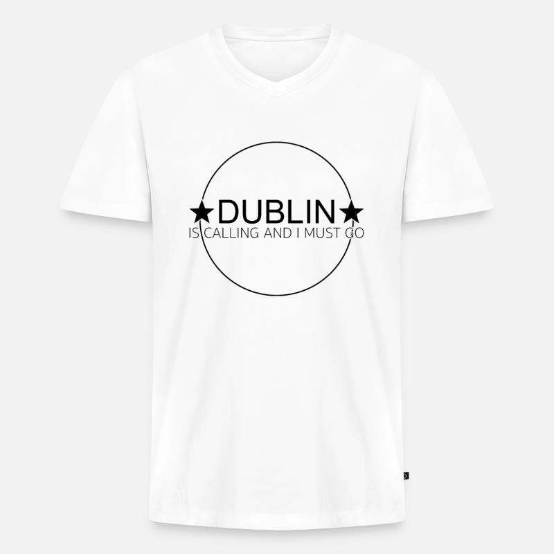 Dublin Spruch - Männer Premium Bio T-Shirt mit V-Ausschnitt - Weiß