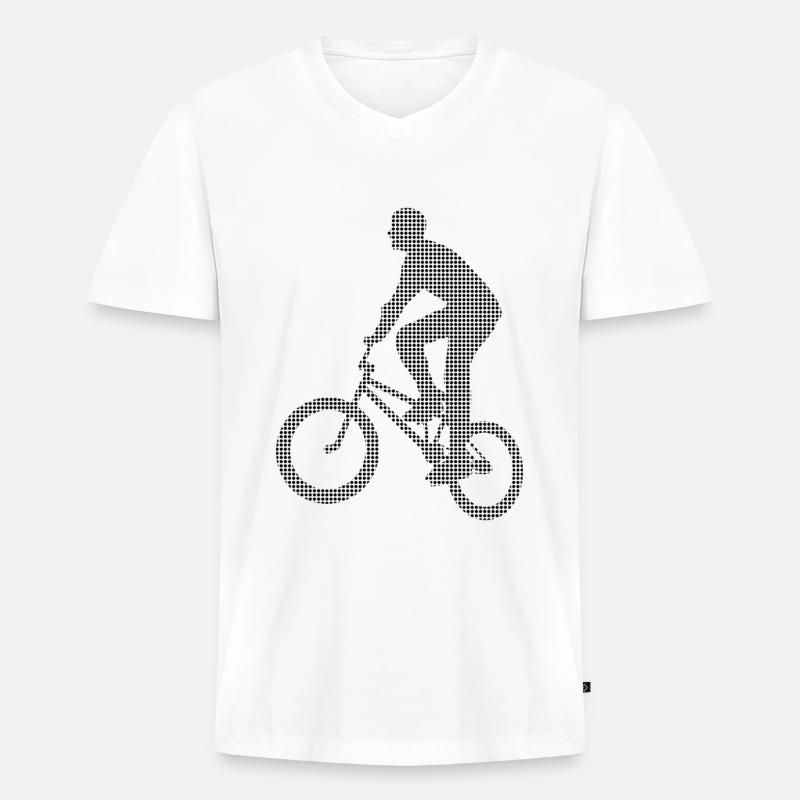 BMX - Männer Premium Bio T-Shirt mit V-Ausschnitt - Weiß