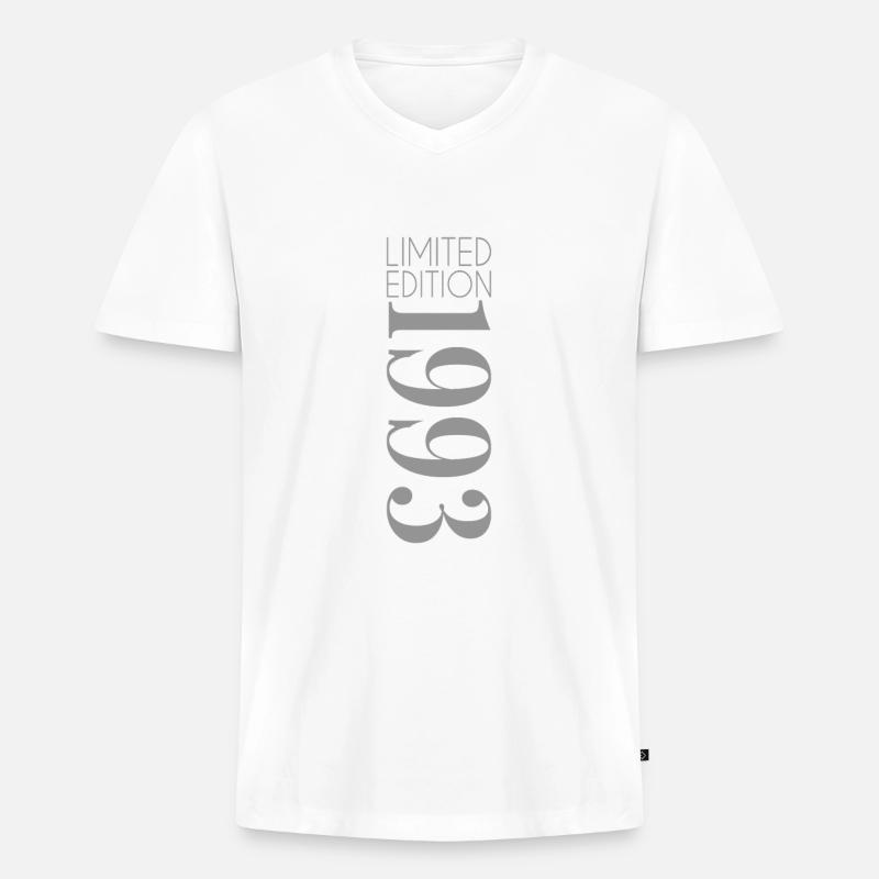 Limited Edition 1993 - Männer Premium Bio T-Shirt mit V-Ausschnitt - Weiß