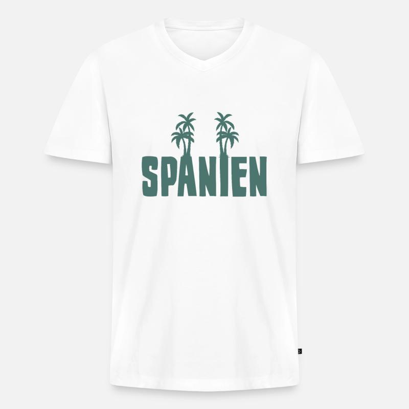 Spanien Urlaub - Männer Premium Bio T-Shirt mit V-Ausschnitt - Weiß
