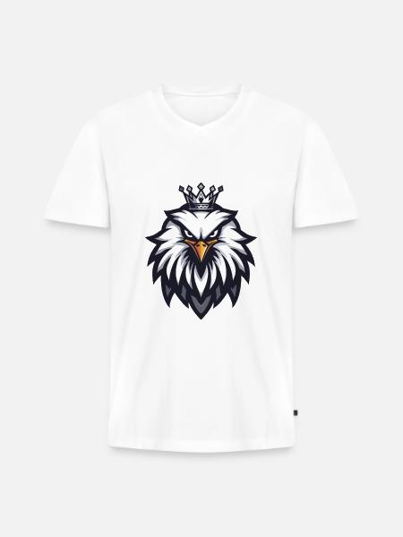 Eagle Head Crown - Men's Premium Organic T-shirt with V-neck - white