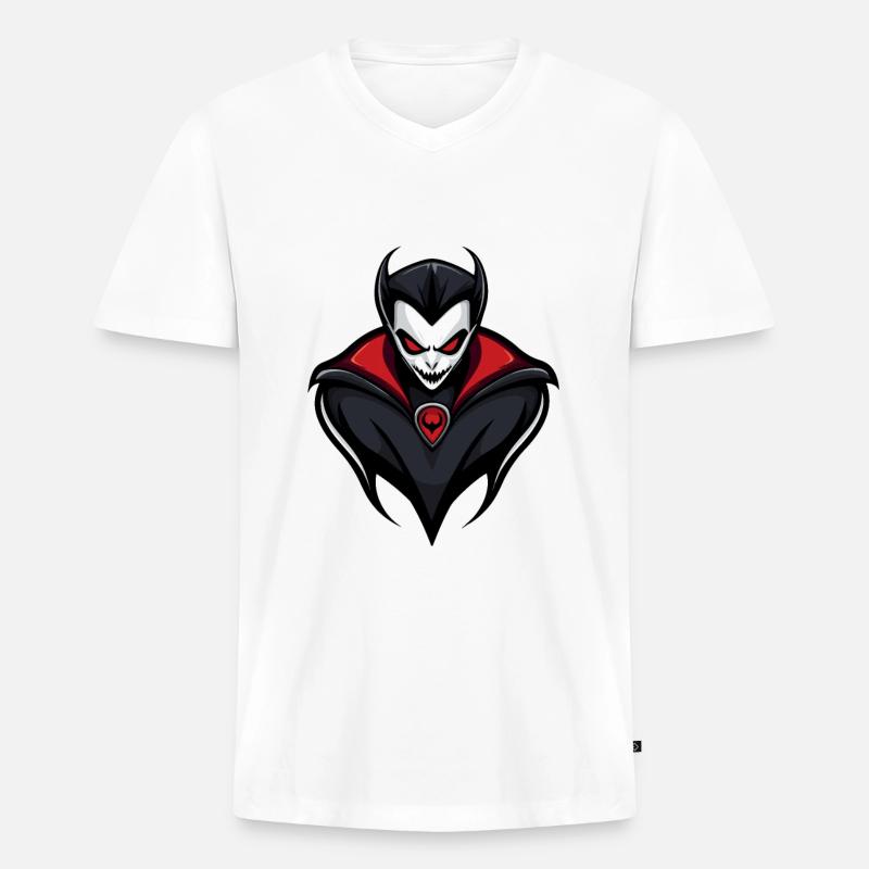 Vampir Halloween Comic - Männer Premium Bio T-Shirt mit V-Ausschnitt - Weiß