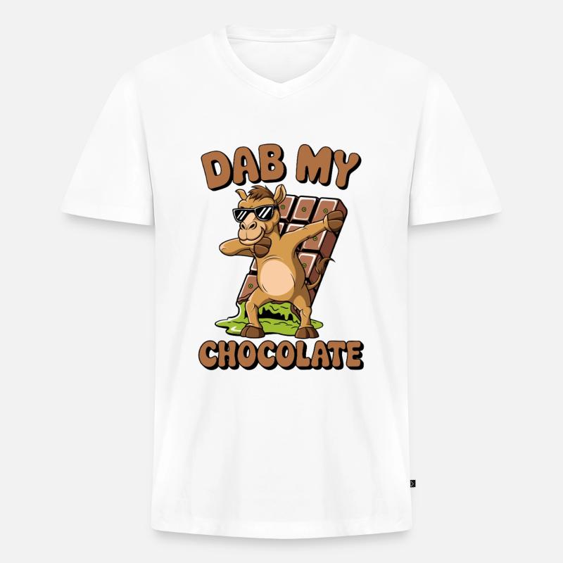 Dubai Dab my Chocolate - Männer Premium Bio T-Shirt mit V-Ausschnitt - Weiß