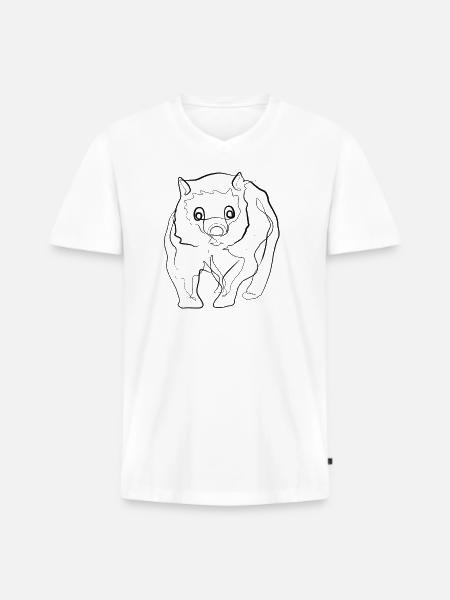 Wombat - one line drawing - Men's Premium Organic T-shirt with V-neck - white