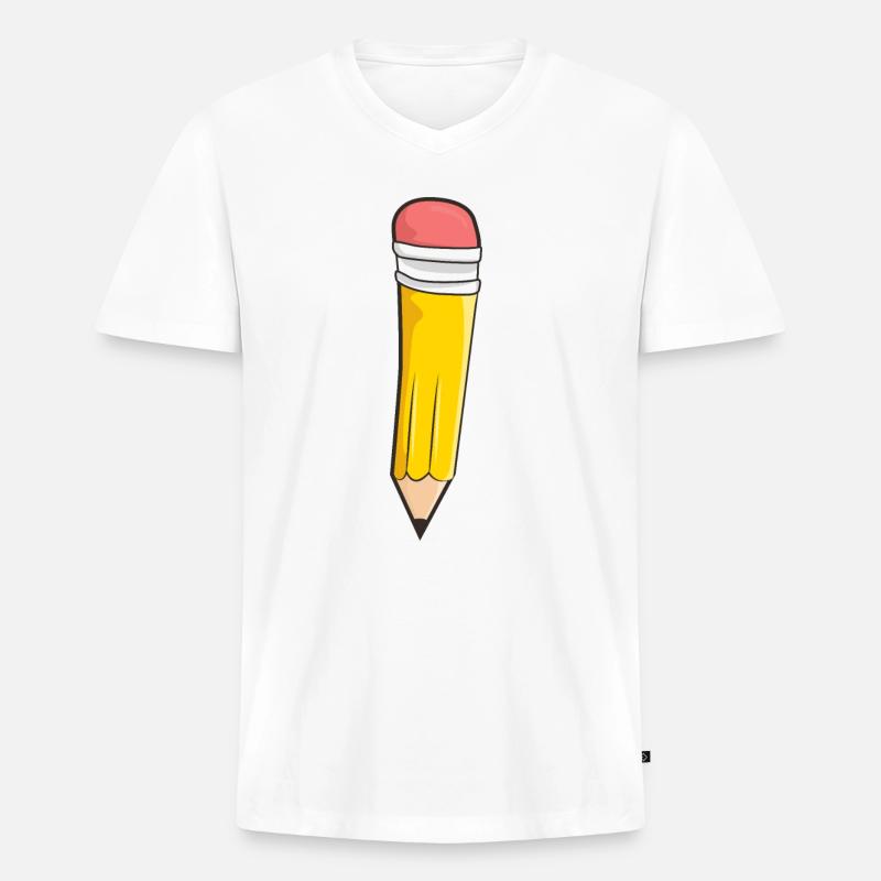 Stift Schule Einschulung - Männer Premium Bio T-Shirt mit V-Ausschnitt - Weiß