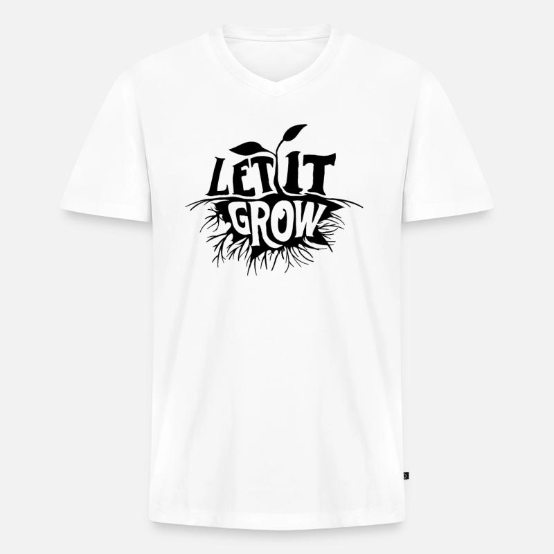 Garten Gärtner - Männer Premium Bio T-Shirt mit V-Ausschnitt - Weiß