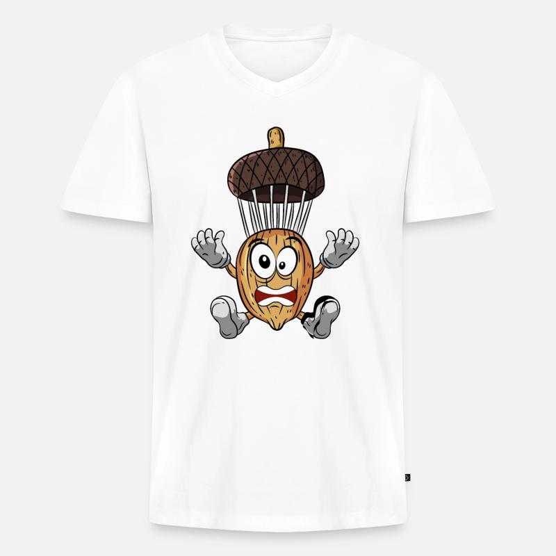 Eichel Fallschirmspringen - Männer Premium Bio T-Shirt mit V-Ausschnitt - Weiß