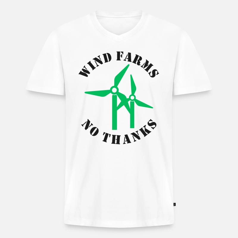 Windparks Nein Danke - Männer Premium Bio T-Shirt mit V-Ausschnitt - Weiß