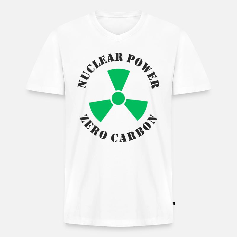 Atomkraft, Null CO2 Kohlenstoff - Männer Premium Bio T-Shirt mit V-Ausschnitt - Weiß