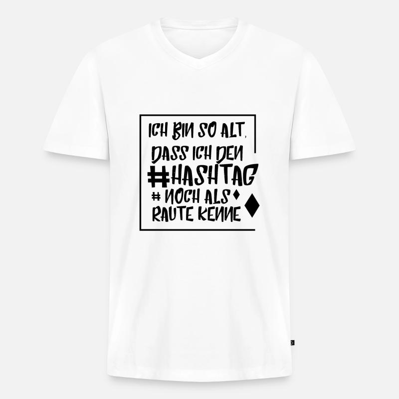 Ich Bin So Alt - Männer Premium Bio T-Shirt mit V-Ausschnitt - Weiß