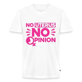 Rechte der Frauen Feministisch Ermächtigung Gesche - Männer Premium Bio T-Shirt mit V-Ausschnitt - Weiß - Vorne - Nico (187cm)