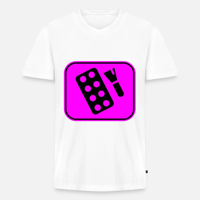 Make Up Kosmetik Icon - Männer Premium Bio T-Shirt mit V-Ausschnitt - Weiß