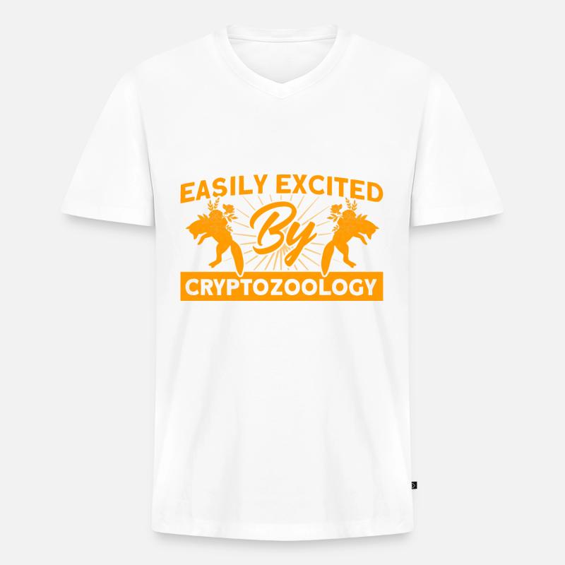 Kryptozoologie Kryptoide Monster Nerd Geschenk - Männer Premium Bio T-Shirt mit V-Ausschnitt - Weiß