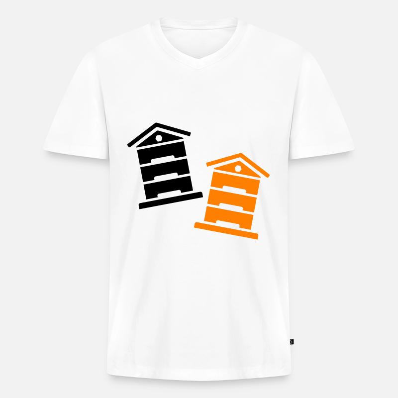 Honig Imker - Männer Premium Bio T-Shirt mit V-Ausschnitt - Weiß