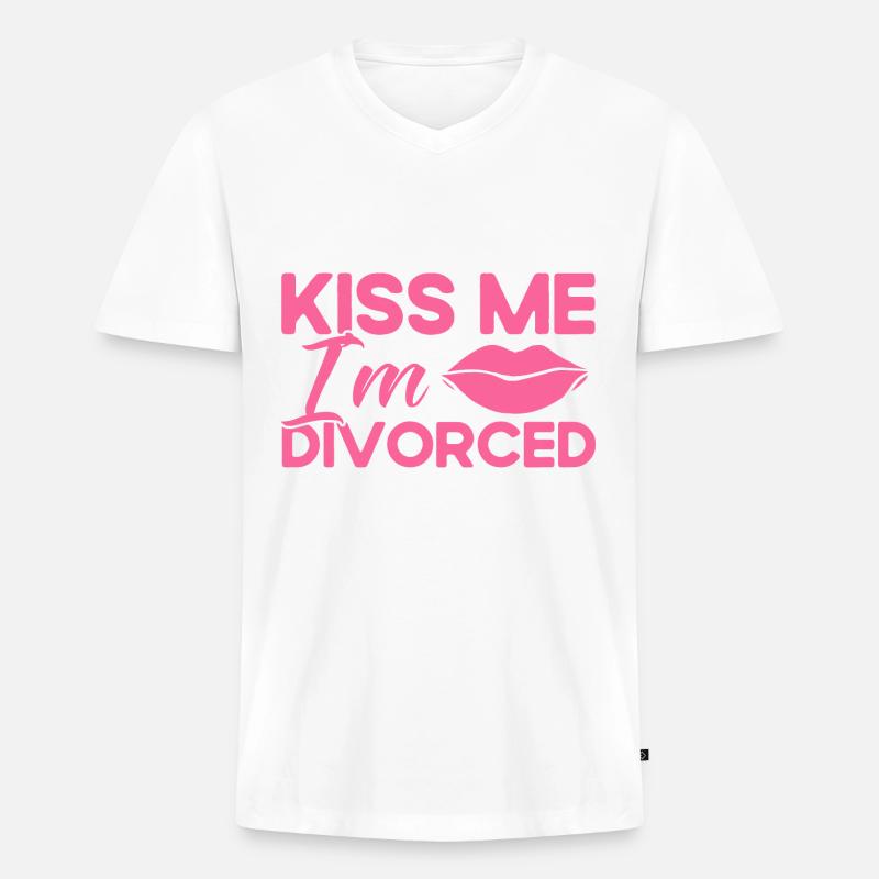 Scheidung Geschiedene Geschieden Geschenk - Männer Premium Bio T-Shirt mit V-Ausschnitt - Weiß