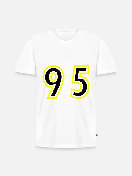 95 Number College - Men's Premium Organic T-shirt with V-neck - white