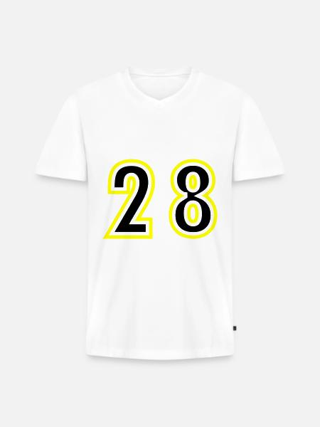 29 Number College - Men's Premium Organic T-shirt with V-neck - white