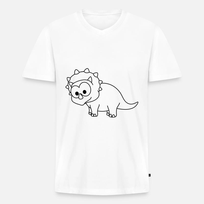 Dinosaurier triceratops Comic - Männer Premium Bio T-Shirt mit V-Ausschnitt - Weiß
