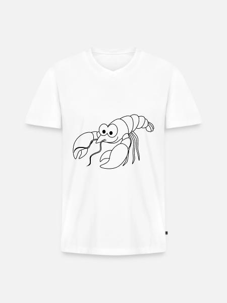 Lobster Comic Animal - Men's Premium Organic T-shirt with V-neck - white