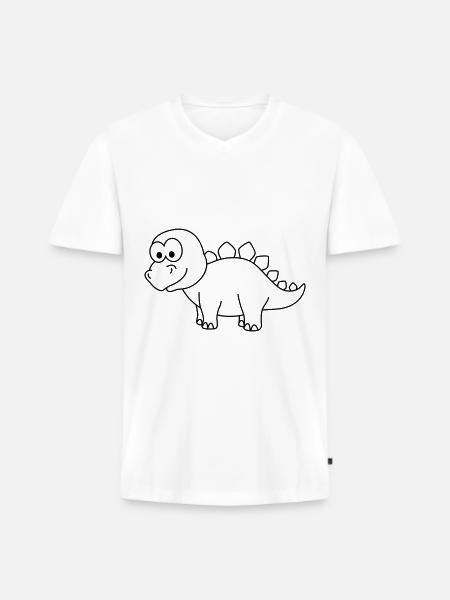 Dinosaur stegosaurus Comic - Men's Premium Organic T-shirt with V-neck - white