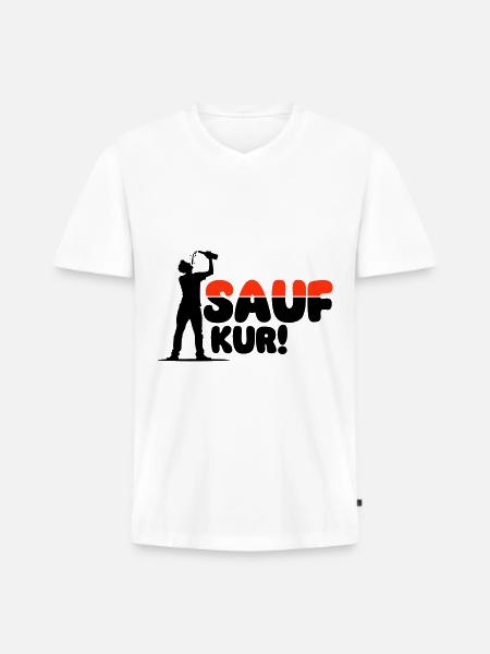 Sauf Kur Party - Men's Premium Organic T-shirt with V-neck - white