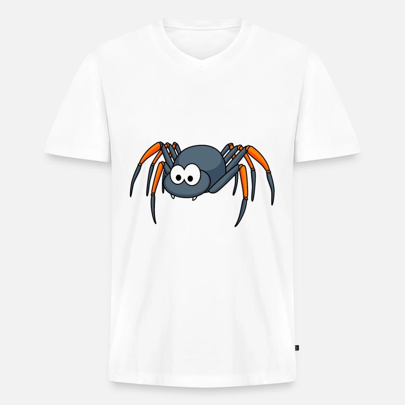 Tarantula Comic Tier - Männer Premium Bio T-Shirt mit V-Ausschnitt - Weiß