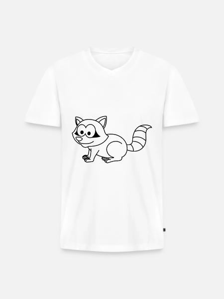 Raccoon Comic Animal - Men's Premium Organic T-shirt with V-neck - white