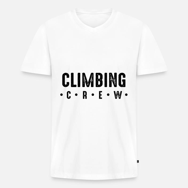Climbing Crew - Männer Premium Bio T-Shirt mit V-Ausschnitt - Weiß