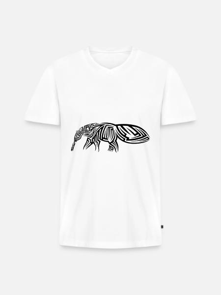 Anteater Tribal Tattoo - Men's Premium Organic T-shirt with V-neck - white