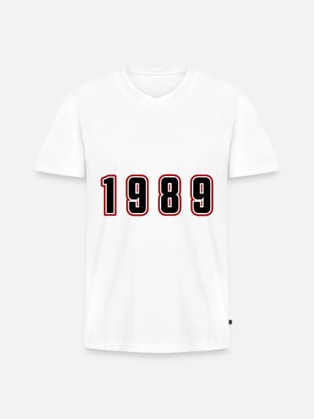 1989 Year Number - Men's Premium Organic T-shirt with V-neck - white