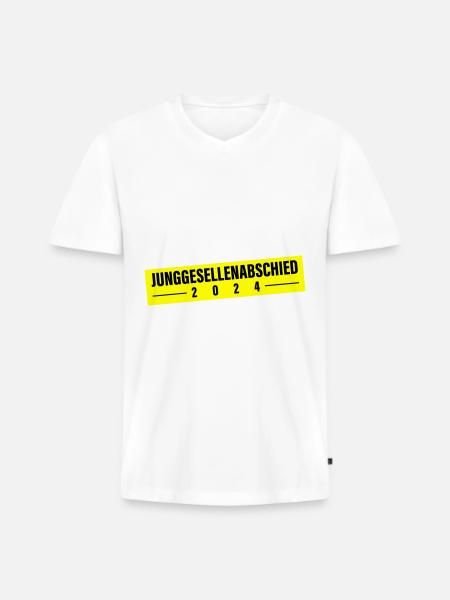 Bachelor Party 2024 - Men's Premium Organic T-shirt with V-neck - white