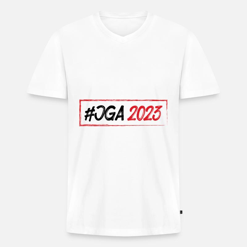 Jga 2023 - Männer Premium Bio T-Shirt mit V-Ausschnitt - Weiß