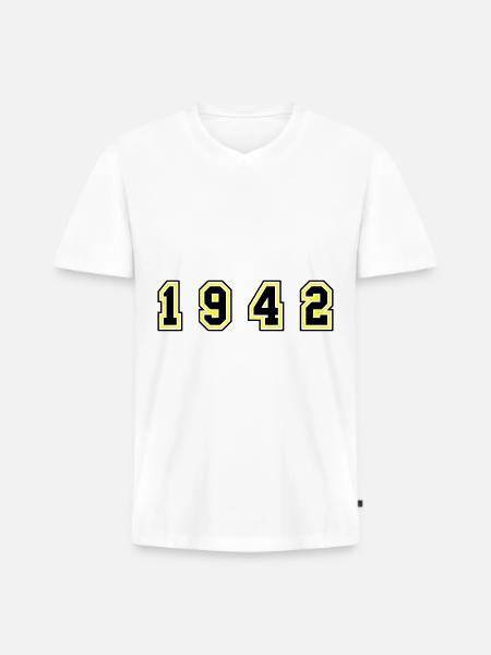 1942 Year Number - Men's Premium Organic T-shirt with V-neck - white