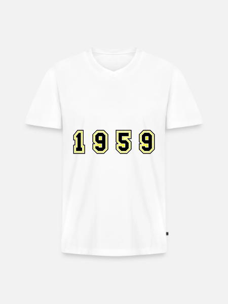 1959 Year Number - Men's Premium Organic T-shirt with V-neck - white