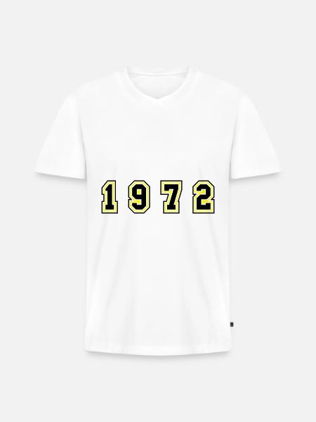1972 Year Number - Men's Premium Organic T-shirt with V-neck - white