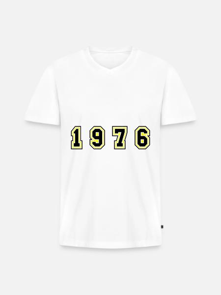 1976 Year Number - Men's Premium Organic T-shirt with V-neck - white