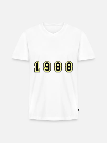 1988 Year Number - Men's Premium Organic T-shirt with V-neck - white