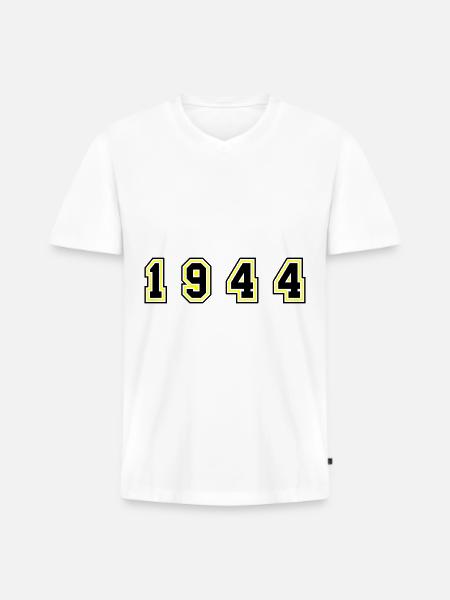Numéro de l’année 1944 - T-shirt encolure en V Premium bio Homme - blanc