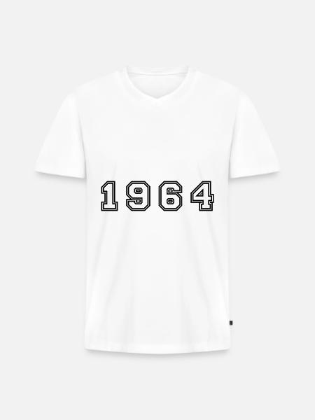 Numéro de l’année 1964 - T-shirt encolure en V Premium bio Homme - blanc