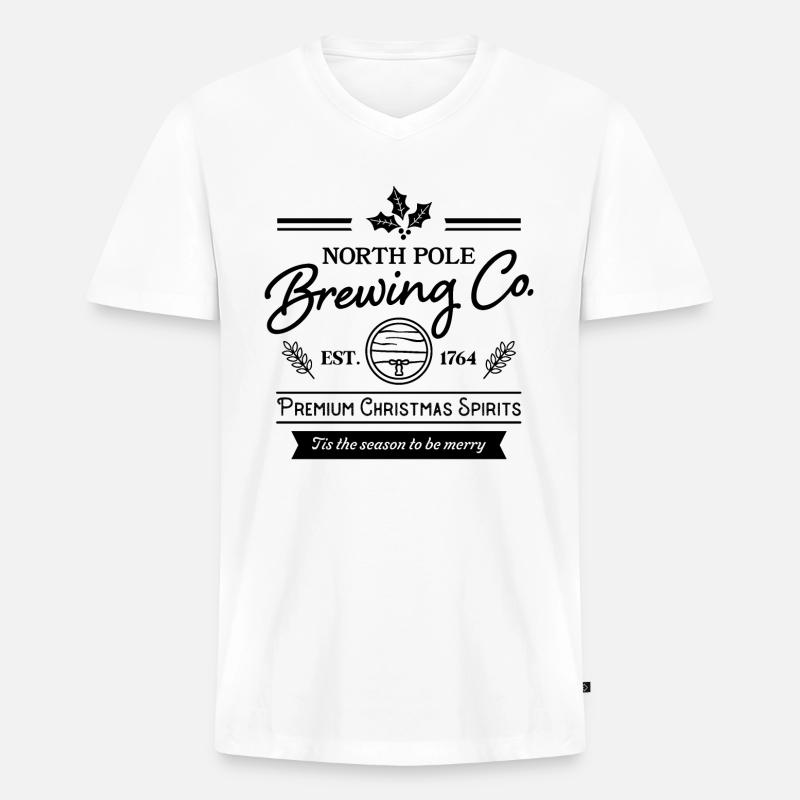 North Pole Brewing Co. - Männer Premium Bio T-Shirt mit V-Ausschnitt - Weiß
