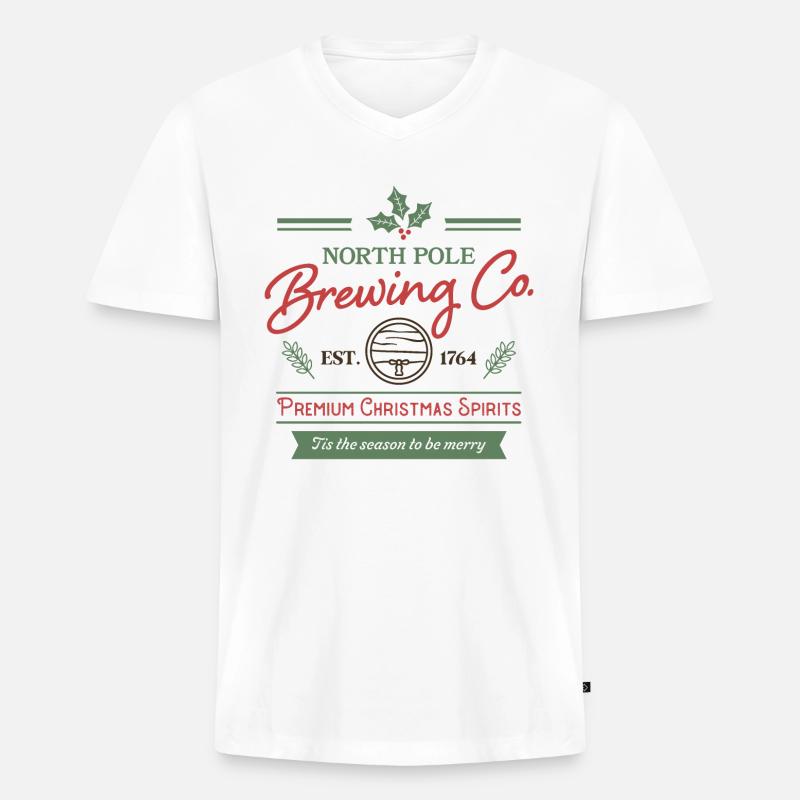 North Pole Brewing Co. - Männer Premium Bio T-Shirt mit V-Ausschnitt - Weiß