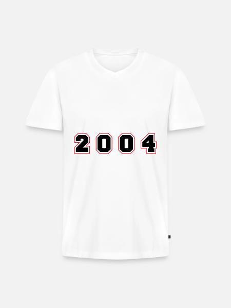 2004 Year Number - Men's Premium Organic T-shirt with V-neck - white